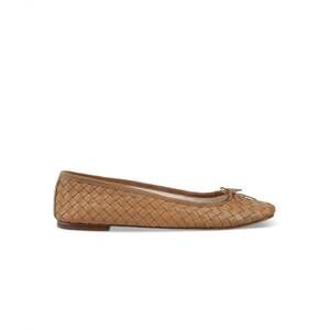 NEW MILANER women's woven nicole ballerina flat in caramel